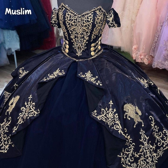 Princess Navy Blue vestidos de 15 años Quinceanera Dresses 2021