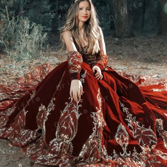 Velvet princess cheap dress