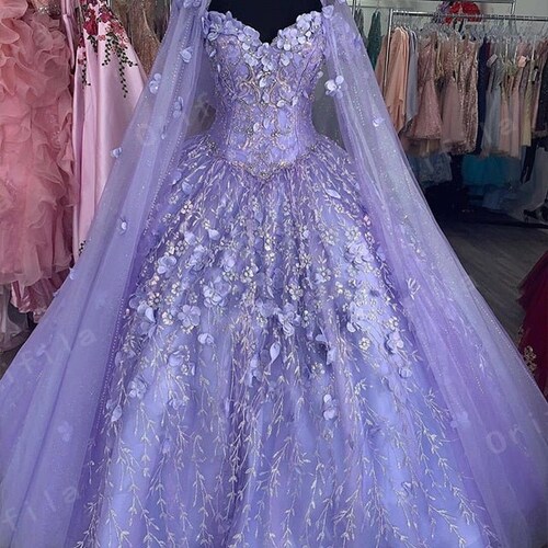 purple quinceanera dresses with cape