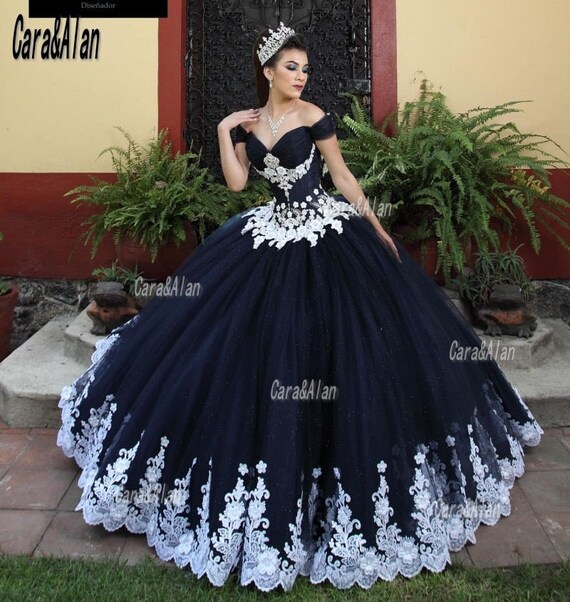 black quinceanera dress