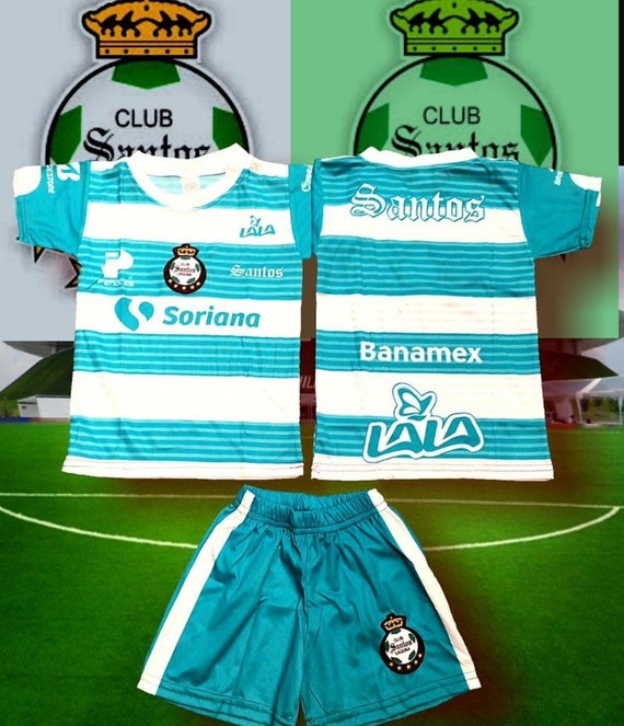 Club Santos Laguna Kid's Home soccer Jersey Futbol Liga Mx Uniform Set Youth 