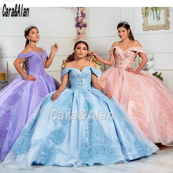 Pink Lace Quinceanera Dresses Sequin Prom Ball Gown Sweet 15 16 Pageant  Dress