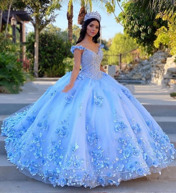 blue quinceanera dress