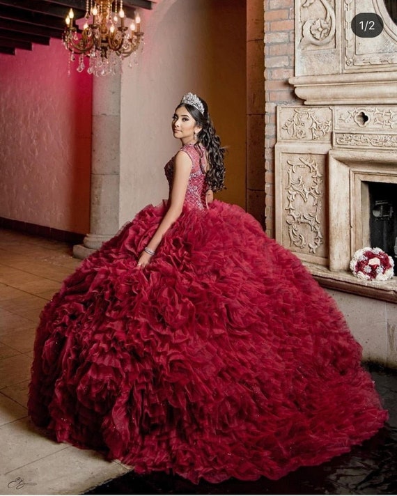 Luxury Burgundy Quinceanera Dresses Beading Crystal Scoop - Etsy Sweden Luxury Burgundy Quinceanera Dresses Beading Crystal Scoop - Etsy Sweden