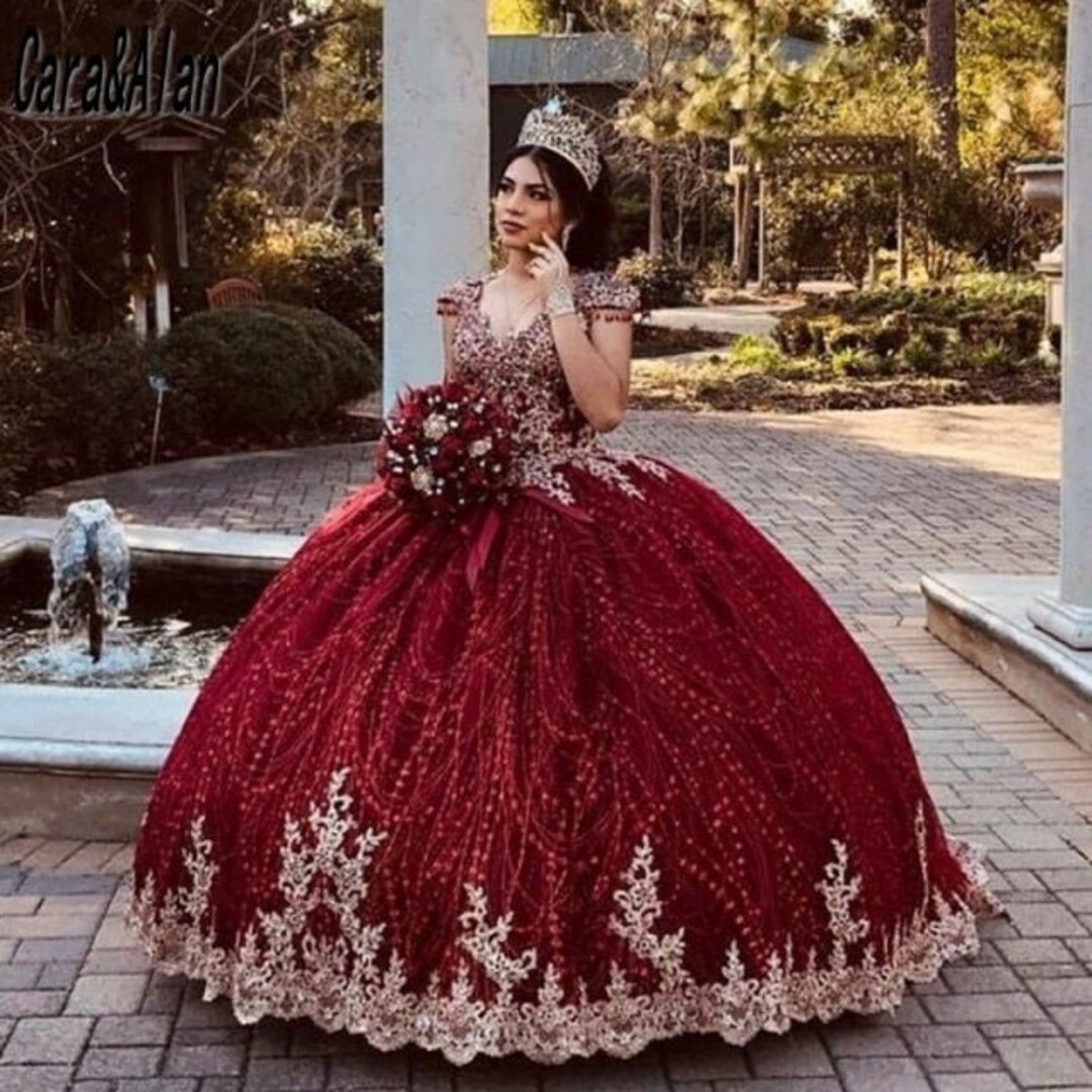 Wine colored quinceanera dresses cheap