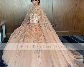 Buy 2022 Collection Quinceanera Dress With Cape Sheer Neck Sequins Online in India - Etsy Buy 2022 Collection Quinceanera Dress With Cape Sheer Neck Sequins Online in India - Etsy
