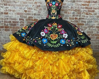 blue charro dress