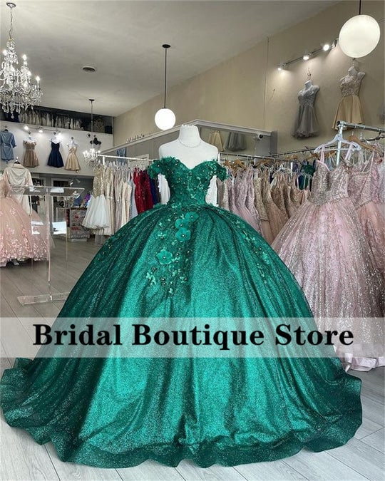 Luxury Green Quinceanera Dresses Ball 