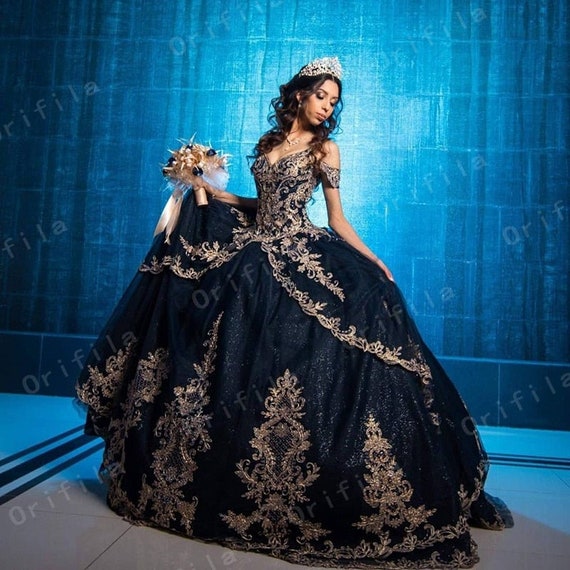 navy blue quinceanera dresses