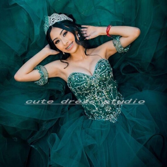 Green Quinceanera Decorations, Emerald Green Quince Anos, Green Gold  Quinceanera Glasses, 