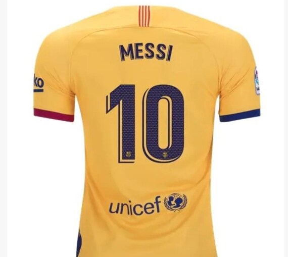 Barca Messi Yellow Amarilla Premium Soccer Jersey | Etsy