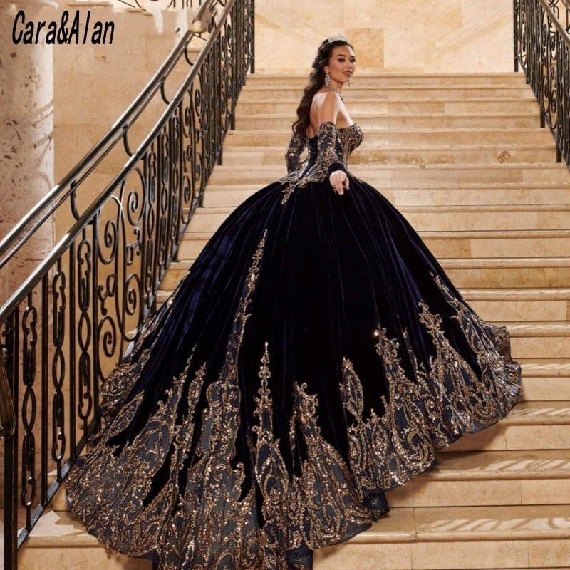 navy blue quinceanera dresses