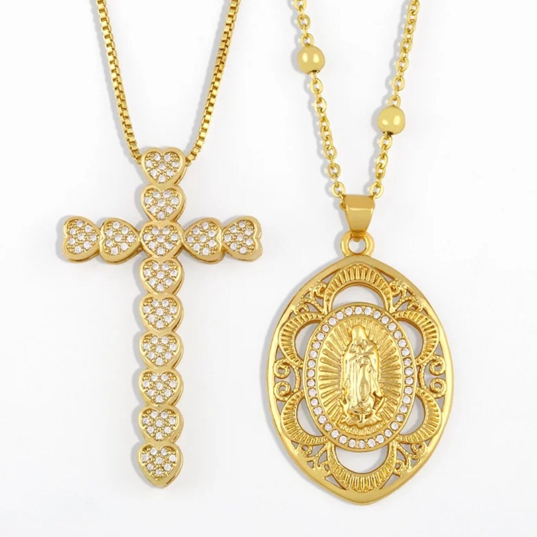 Gold Chain Virgin Mary Necklace for 