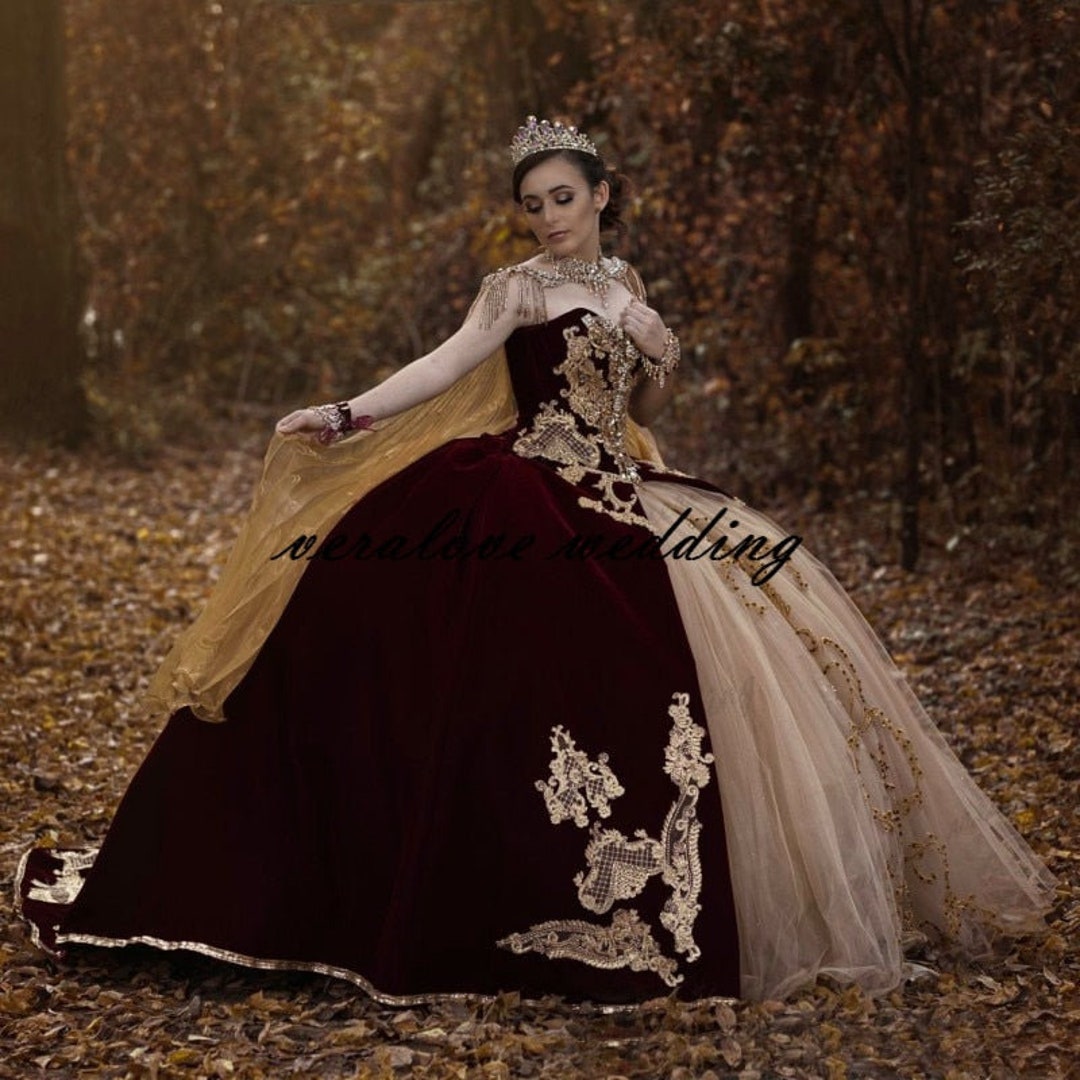 Vestidos De Fiesta Mexican Burgundy Velvet Quinceanera Dresses - Etsy Norway Vestidos De Fiesta Mexican Burgundy Velvet Quinceanera Dresses - Etsy Norway