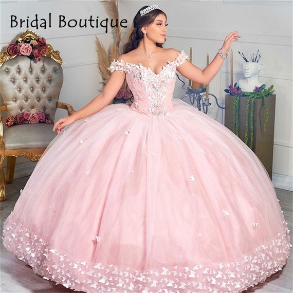 Princess Pink Quinceanera Dress 2021 off Shoulder Appliques Lace Party Prom Sweet  16 Gown Vestidos De 15 Años -  Israel