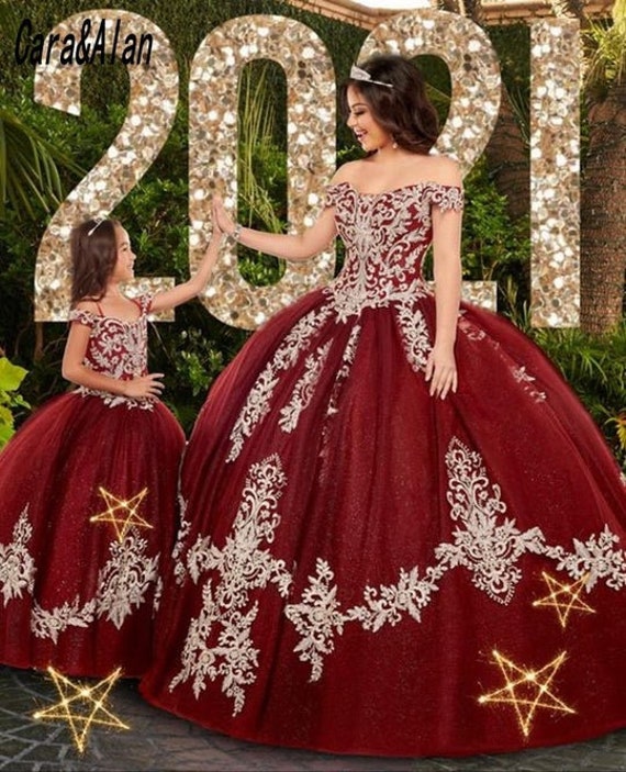 burgundy quince dress