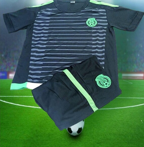 Kids Mexico Black Negro Premium Soccer Uniform Etsy