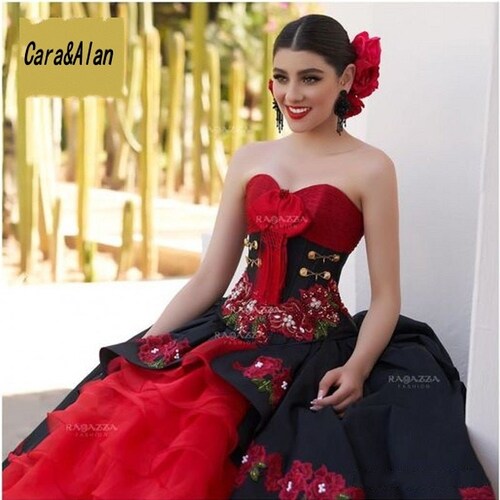 Mexican Quinceanera Dresses Applique 