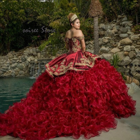 burgundy quince dress