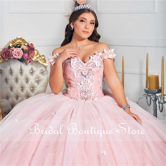 Princess Pink Quinceanera Dress 2024 off Shoulder Appliques Lace Party Prom  Sweet 16 Gown Vestidos De 15 Años -  Canada