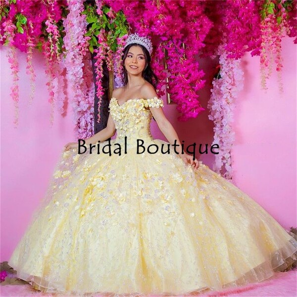 Light Yellow Quinceanera Dress Etsy