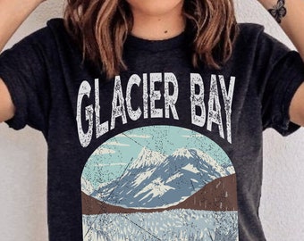 Glacier Bay Alaska Cruise Shirt • Vintage Mountain Graphic Tee • Distressed National Park Apparel • Retro Alaska Trip Souvenir