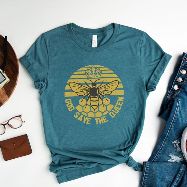 Save the Queen Bee Quote Tshirt • Conscious Bumble Beekeeping Insect Apparel • Environmental Honey Beekeeper • Wildlife Nature Ecology Shirt