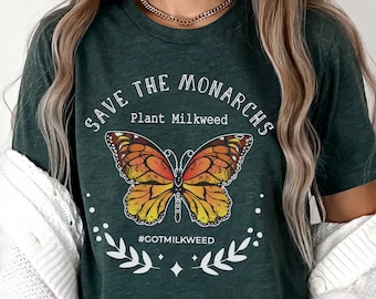Monarchfalter Shirt • Rettet die Regenten • Pflanze Seidenpflanze für Bestäuber