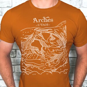 Arches National Park Utah Shirt • Vintage Illustration Tee • Moab Desert Hiking Souvenir | Line Art Landscape Gift