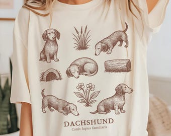 Camiseta vintage de perro salchicha • Camiseta con estampado de perro salchicha • Regalo para amantes de los perros salchicha, dueños de mascotas y aficionados a esta raza.