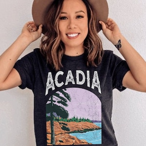 Acadia National Park Shirt • Acadia Maine Vacation Tshirt • Forest Hiking Adventure Tee • Vintage Outdoor Lover Gift • Nature Camping Top