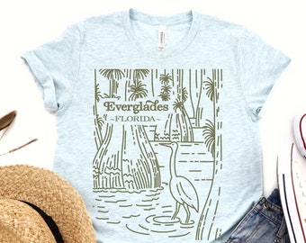 Everglades National Park Shirt • Great Blue Heron Vintage Florida Tee • Birding Gift for Bird Watchers & Nature Lovers