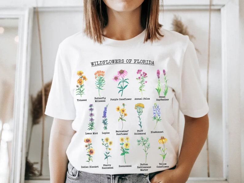 Florida Native Plant Identification Shirt Botanical Floral Nature Lover