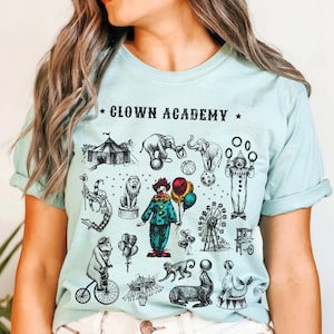 Vintage Clown Shirt • Cute Circus Performer Gift • Whimsical Animal Tee • Retro Carnival Clothing • Clowncore Party Lover Aesthetic Tshirt