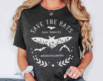 Floral Bat Shirt • Bat Illustration • Ecology Conservation Tee
