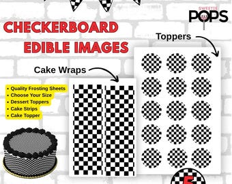 Checkerboard Edible Frosting Sheet: Custom Cake & Treat Decorations