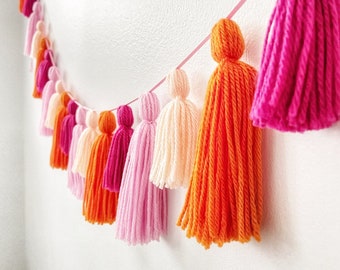 Boho party tassel garland, birthday garland, cochella decorations, baby shower garland, kids birthday decorations, decorations for party