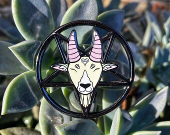 Goat Pentacle Pin | Halloween, Spooky
