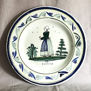 Early Henriot Quimper Plate from France