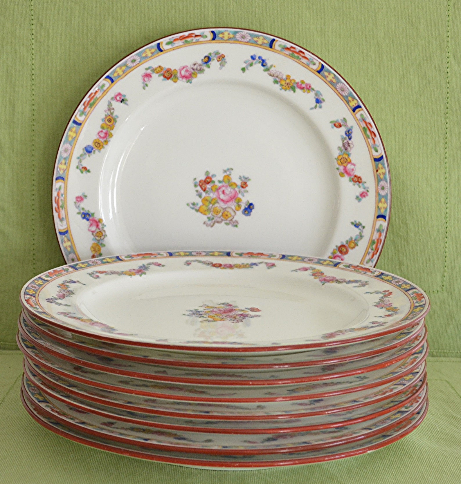 2 Vintage Minton Rose Dinner Plates Etsy