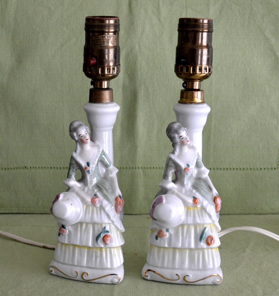 Pair Victorian Style bedroom Lamps Etsy