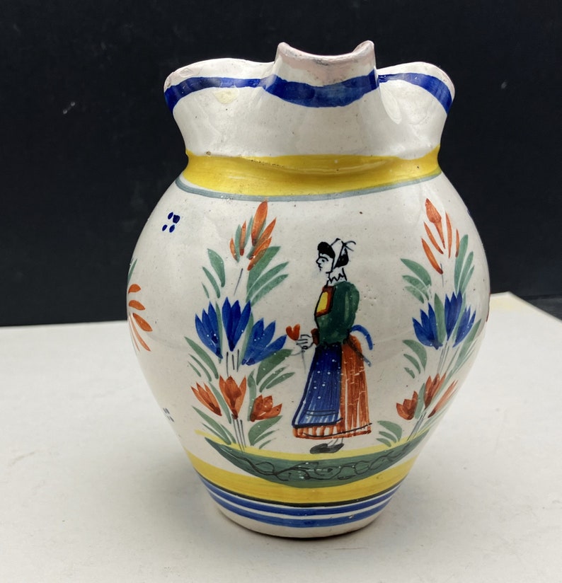 Henriot Quimper Cream Jug from France image 2