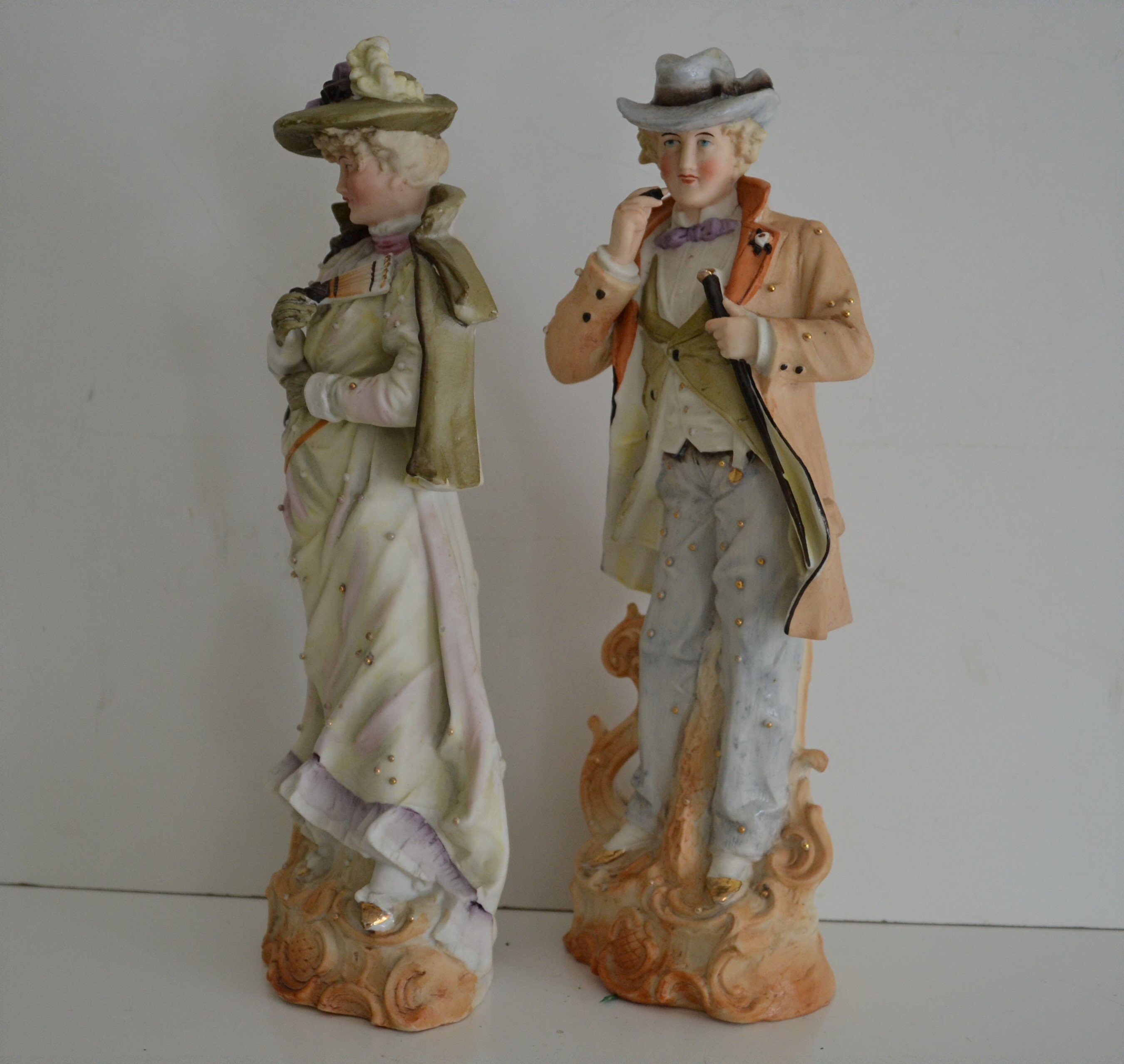 Antique Victorian Bisque Figures of a Lady and Gentleman Etsy