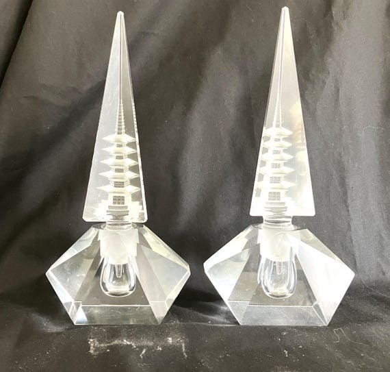 Crystal Perfume Bottle with Pagoda