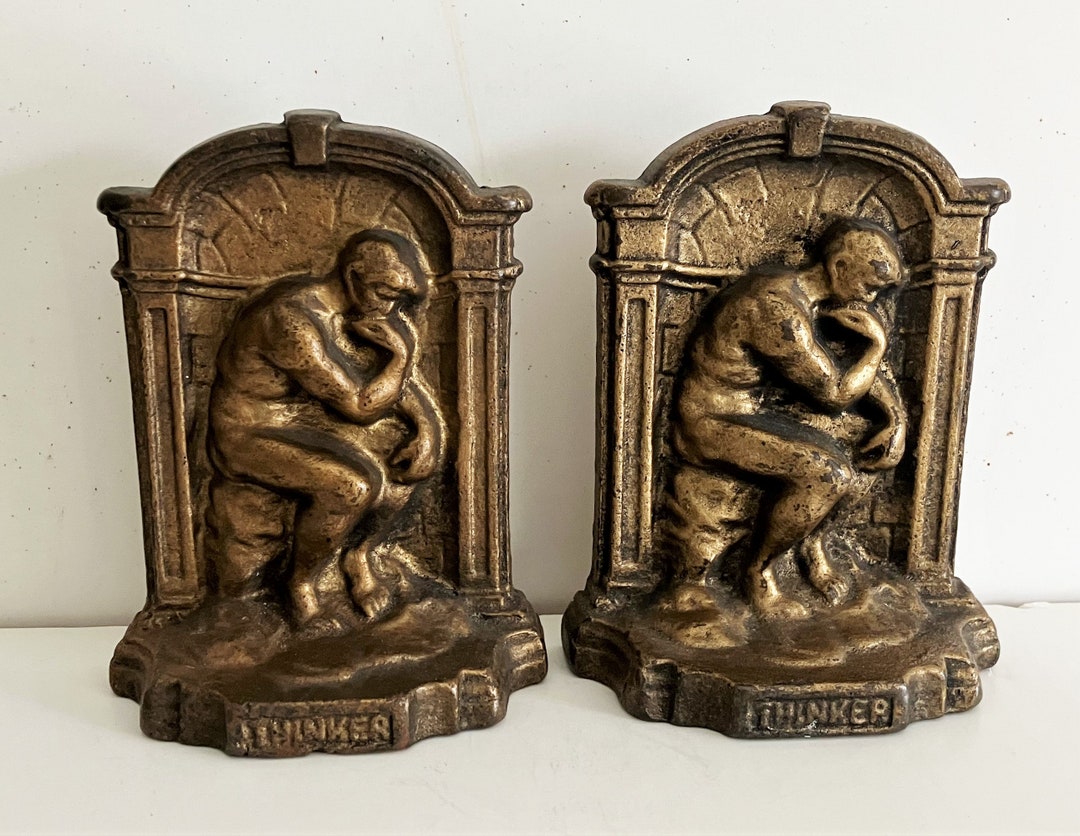Vintage Bookends of the Thinker Etsy