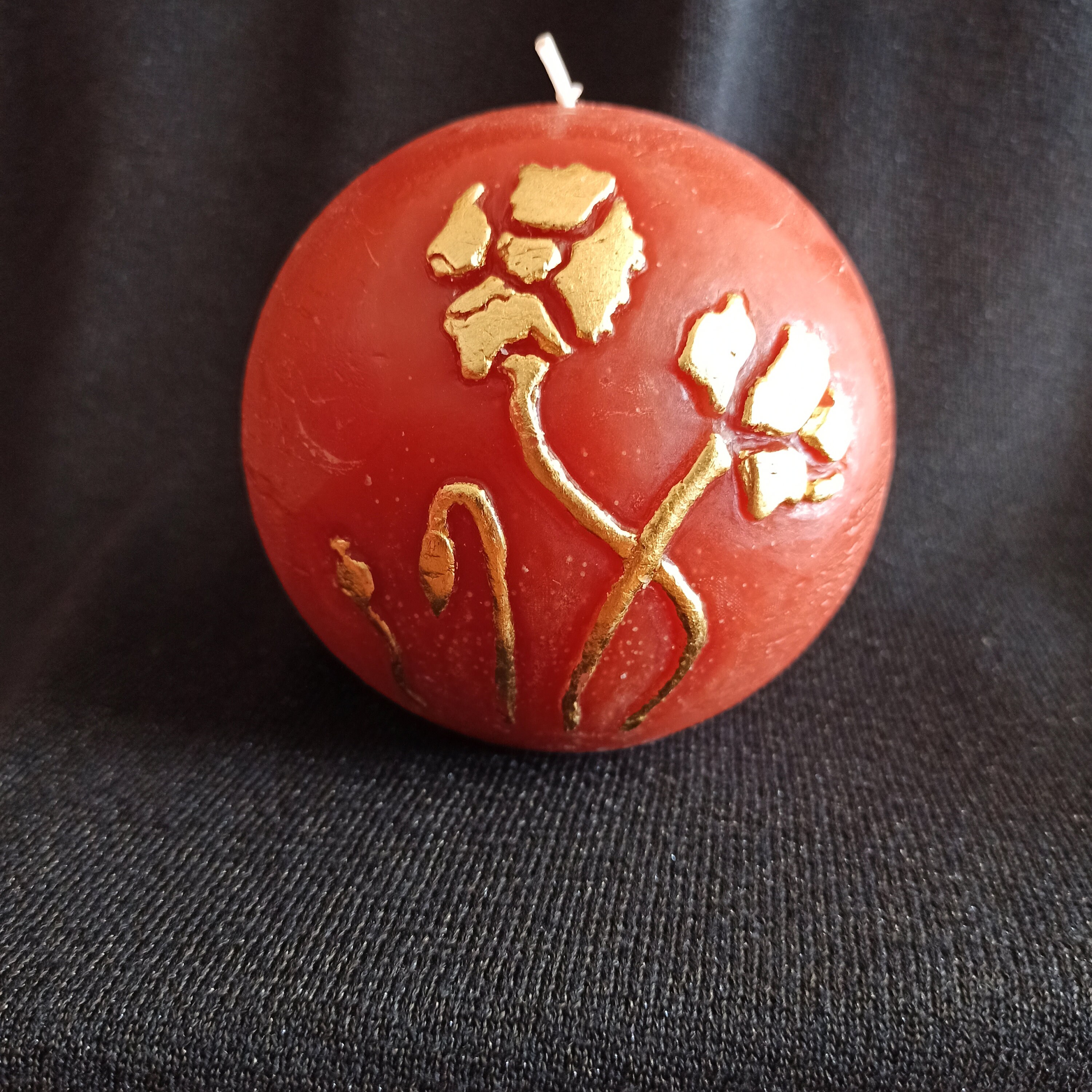 Bougie Décorée - Coquelicots