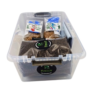Mushroom Growing Kit - Rye Grain Spawn Bags Substrate + Monotub Grow Like Magic