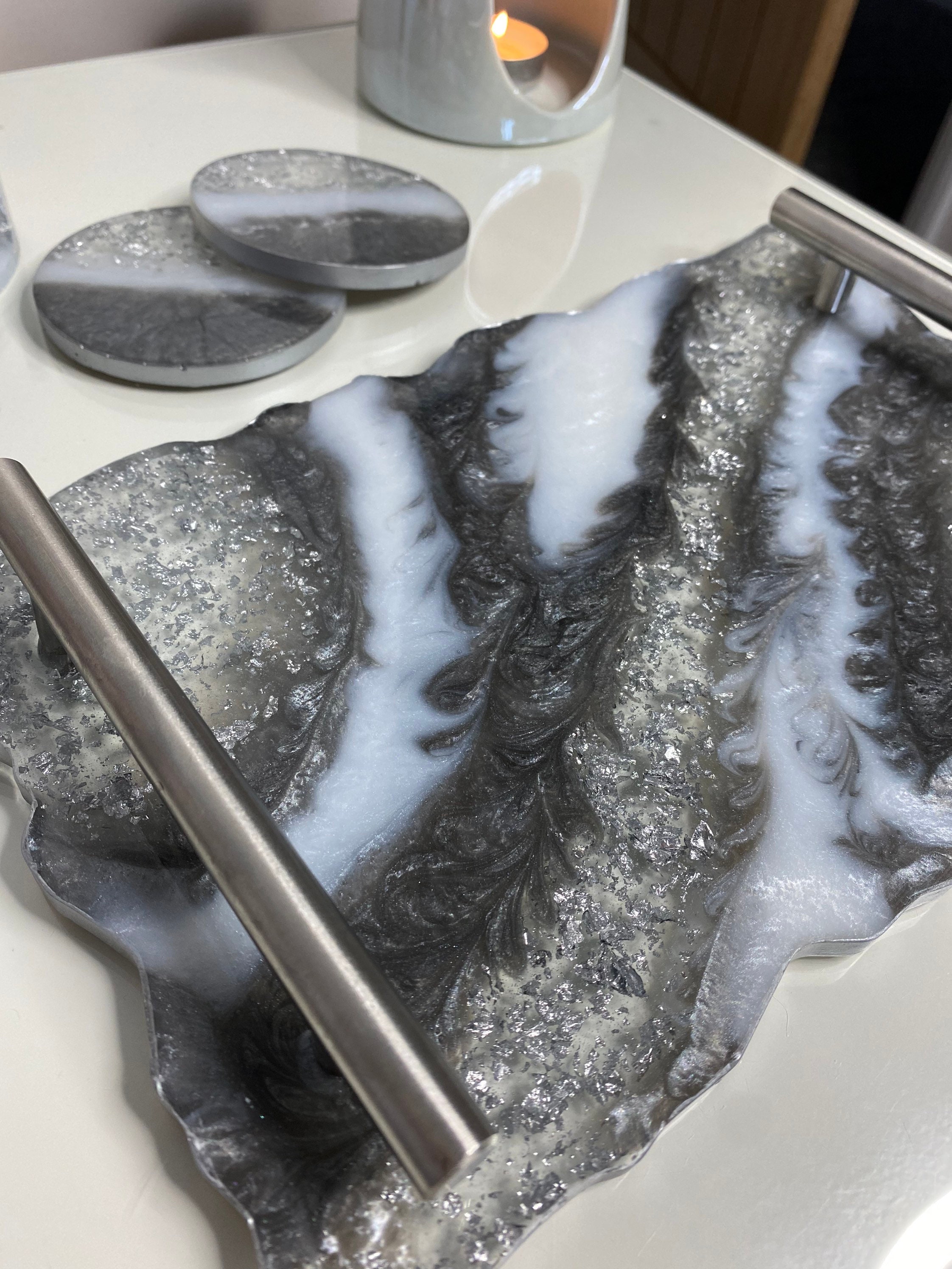 Decorative unique resin trays / pick your colours Etsy