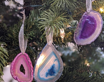 Agate Geode Ornaments