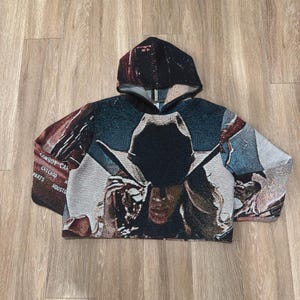 Sudadera corta con capucha personalizada de Beyoncé Cowboy Carter con diseño de tapiz de la gira del álbum